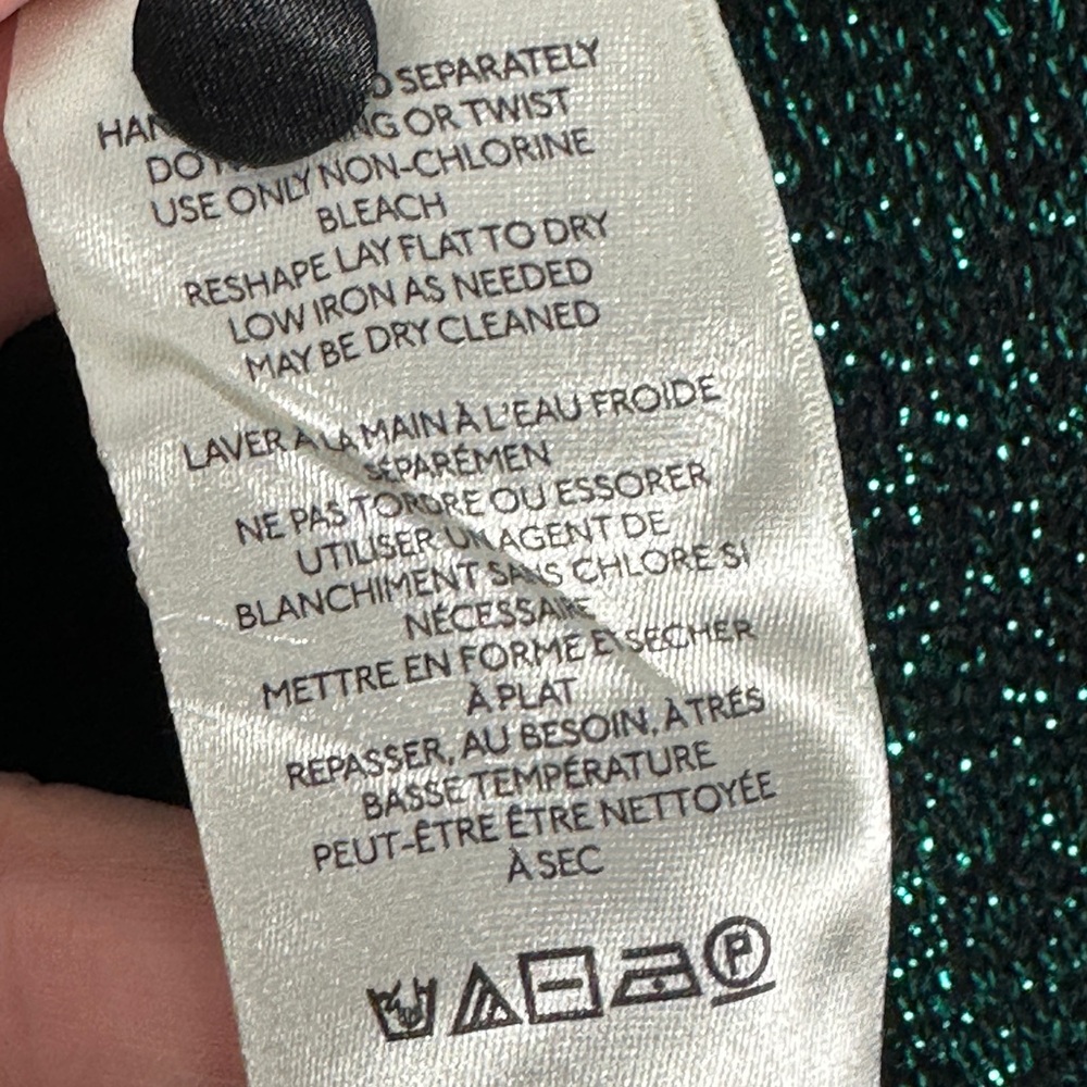 SOLD Free People Alpine Green Glitter Metallic Cardigan Womens Size XL Y2K - Picture 10 of 15